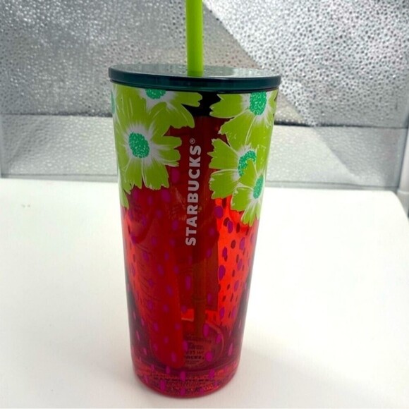 🍓Starbucks Limited Edition Strawberry Blossom Cold Cup NWOT Tumbler Glass - Picture 5 of 5
